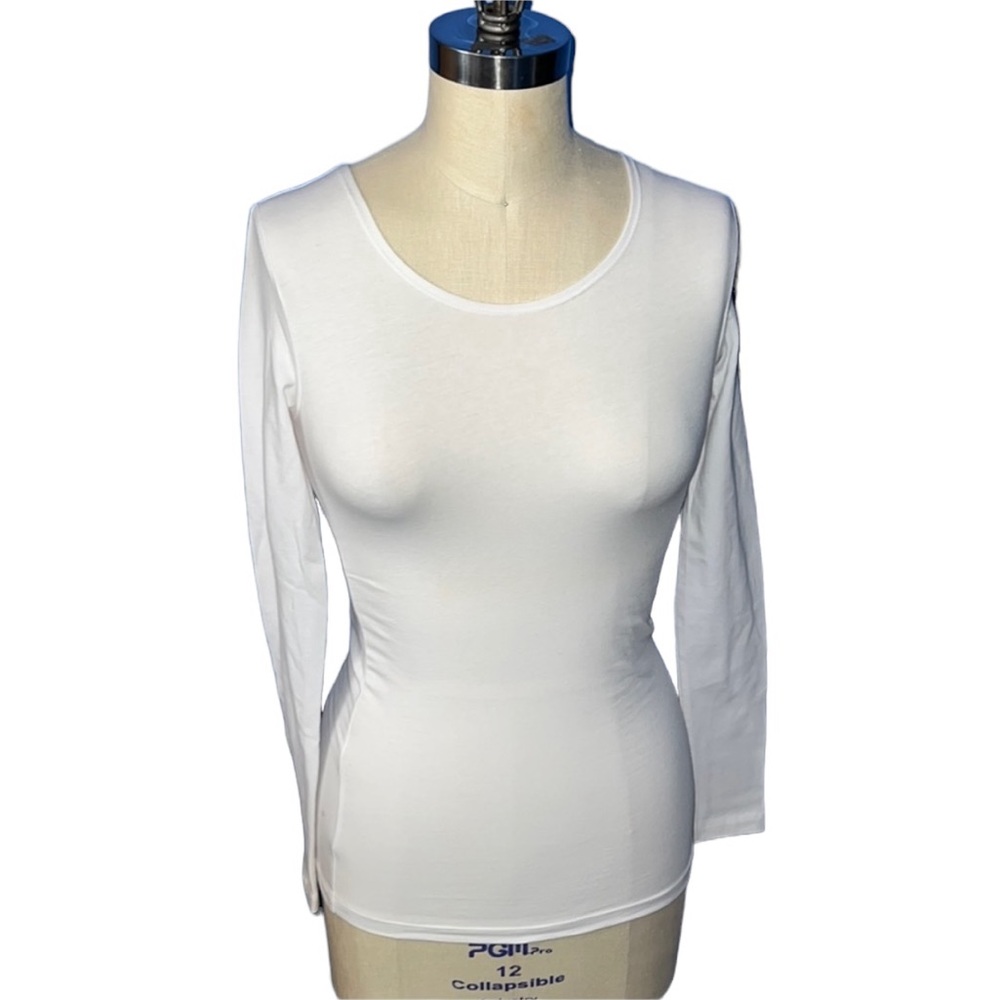 Mod Bod Long Sleeve White T Shirt Size Small